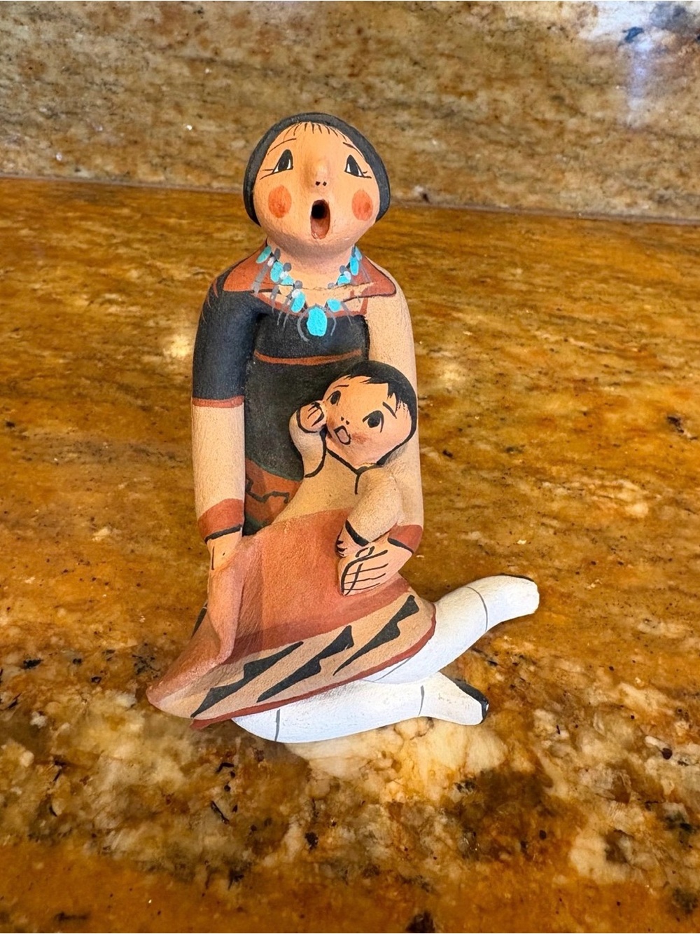 Vintage Native American Jemez Pueblo Storyteller Figurine Signed Lucero